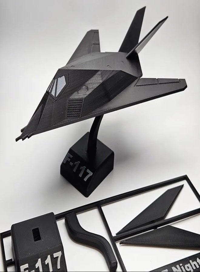 Beoals Fighter Aircraft Model, 3D Printed Display Replica, Black Stand Mount - Image 1